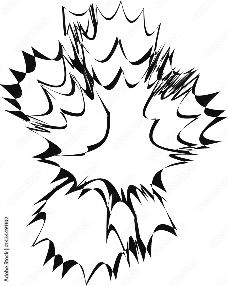 Obraz premium Complex group of explosion patterns resembling molten energy bursts fused into an abstract composition.