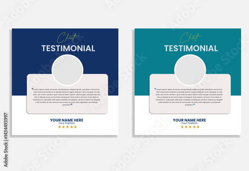 Clients feedback or testimonal social media post, Customer Review banner with testimonal template vector.