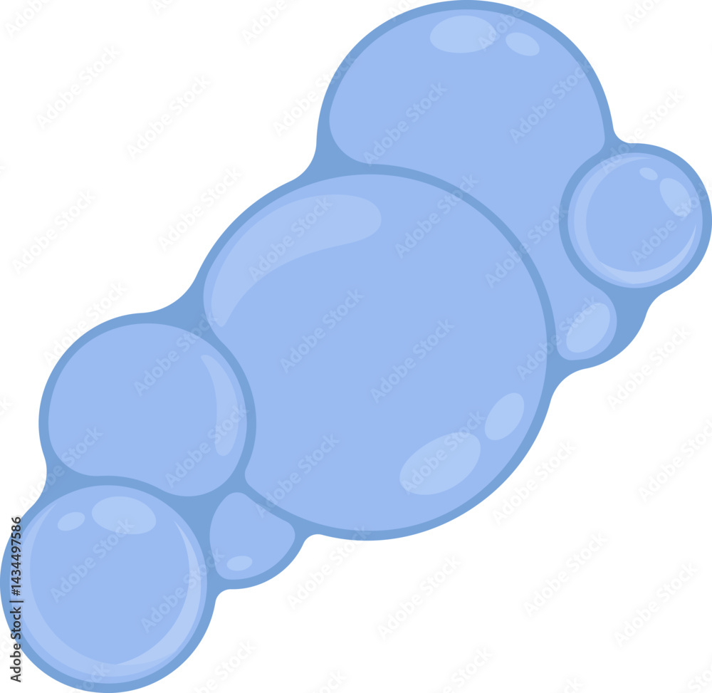 Obraz premium Cluster of six soap bubbles arranged in a close group, with subtle reflections and a fluid appearance.