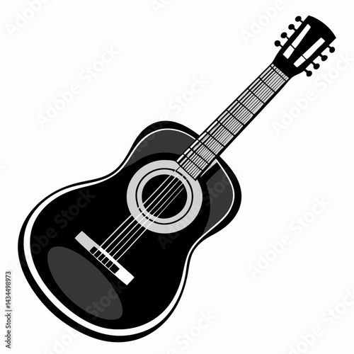 acoustic guitar isolated on white background