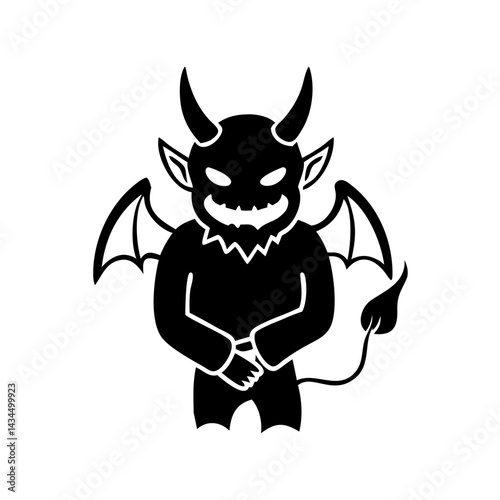 devil icon, devil silhouette vector illustration-simple silhouette illustration of devil,devil vector
