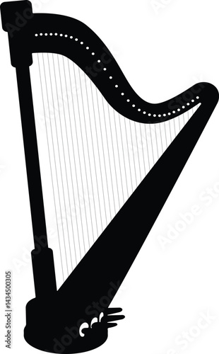 Silhouette  Zither Musical Instrument 