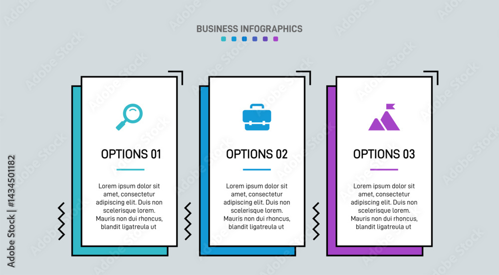 Fototapeta premium Horizontal progress bar featuring 3 arrow-shaped elements, symbolizing three six stages of business strategy and progression. Clean timeline infographic design template. Vector for presentation