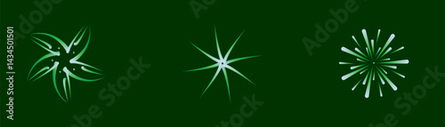 Flowers vector. Floral ornament, art. Background green, eps
