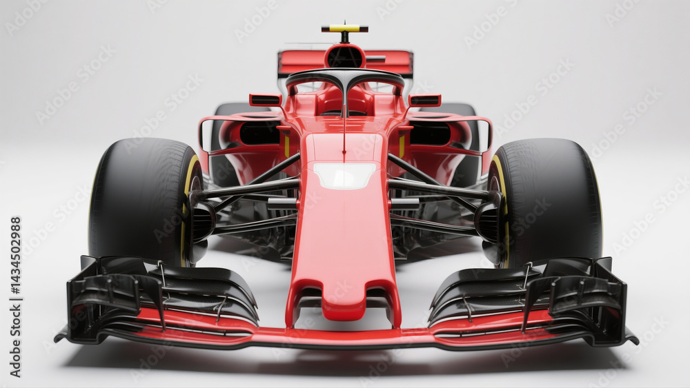 Naklejka premium f1 red car clean isolated white scene.