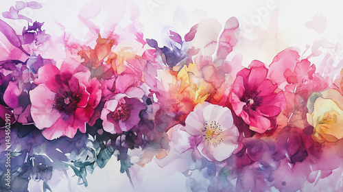Wallpaper Mural watercolor botanical Lisianthus flowers texture template background.Elegant wedding invitation card background . Minimal hand painted Design for wedding or Valentine's Day
 Torontodigital.ca