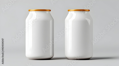Obraz na płótnie Two White Blank Soda Cans Mockup w salonie