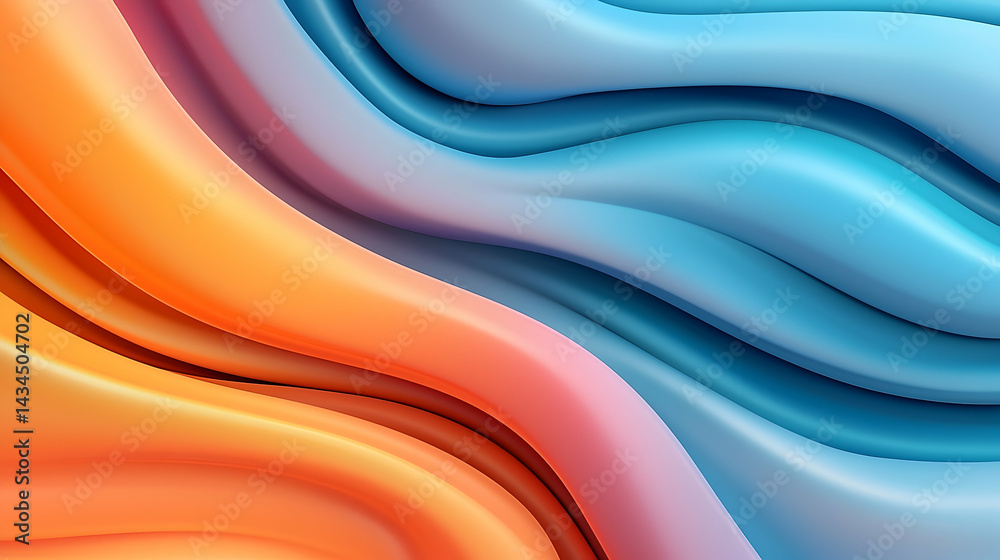 Vibrant Abstract Waves with Colorful Dots