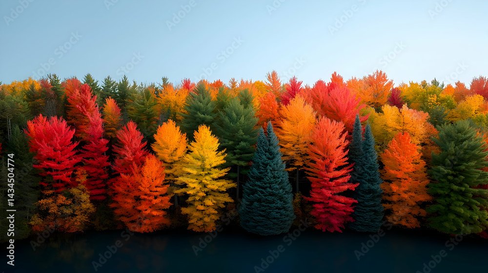 Vibrant Autumn Landscape with Colorful Foliage
