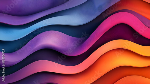 Obraz na płótnie Vibrant Abstract Waves with Colorful Dots w salonie