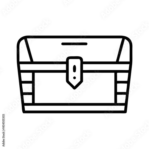 Illustration of a Treasure Chest Outline Design  