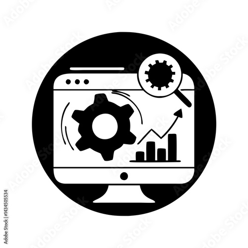 engine optimisation icon, engine optimisation silhouette vector illustration-simple silhouette illustration of engine optimisation,engine optimisation vector