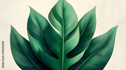 Obraz na płótnie Vintage Illustration of a Detailed Green Fern Plant w salonie