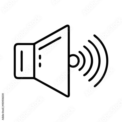 Sound wave speaker icon in minimalistic style  