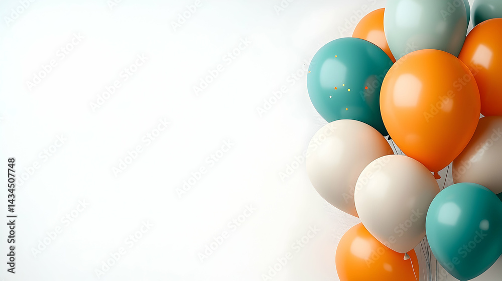 Whimsical Array of Multicolored Balloons on White Background
