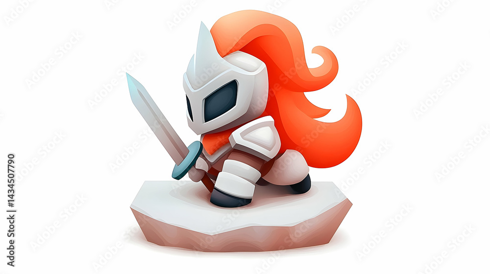 Whimsical Medieval Knight Illustration