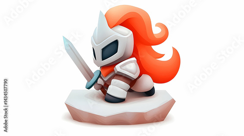 Obraz na płótnie Whimsical Medieval Knight Illustration w salonie