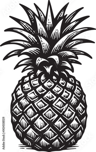 Silhouette Pine Apple Artistic Design