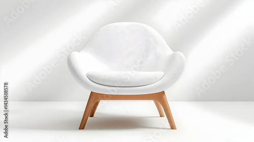 Obraz na płótnie White Cozy Armchair with Pillows in Soft Light w salonie