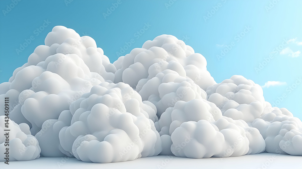 White Fluffy Clouds Against a Blue Sky