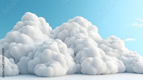 Obraz na płótnie White Fluffy Clouds Against a Blue Sky w salonie