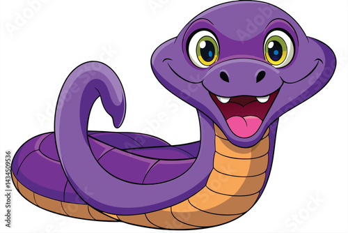 vector illustration of a cartoon-style cobra snake.