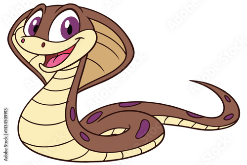 vector illustration of a cartoon-style cobra snake.