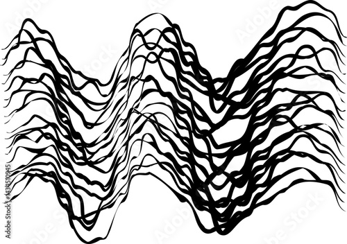 A smooth composition of wavy parallel lines forming a gradient-like movement.