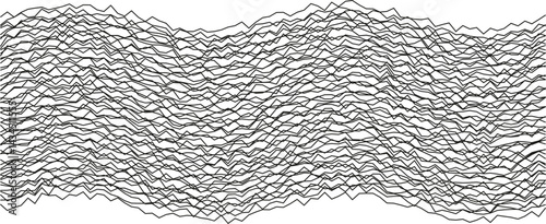 Wavy lines closely spaced to create a vibrating, dynamic abstract effect.