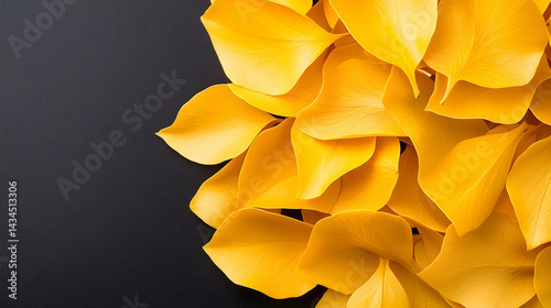 Obraz na płótnie Yellow Autumn Leaves on Dark Background w salonie