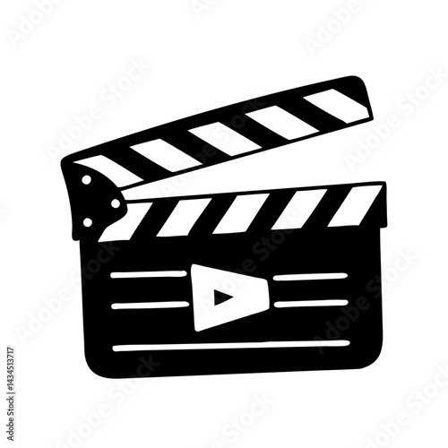 glossy movie clapper icon, glossy movie clapper silhouette vector illustration-simple silhouette illustration of glossy movie clapper,glossy movie clapper vector