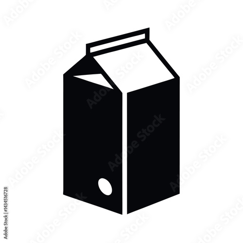 Milk Carton Black Vector Silhouette