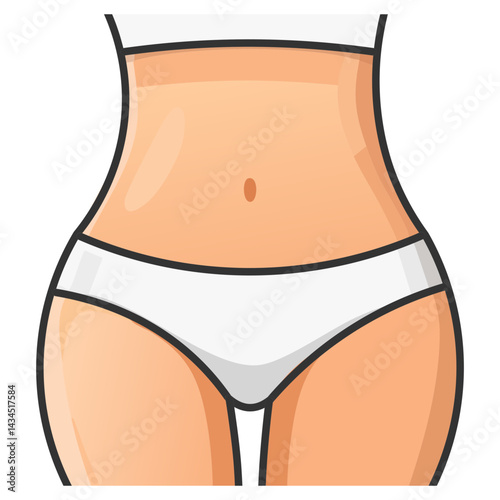 woman fitness belly icon flat design