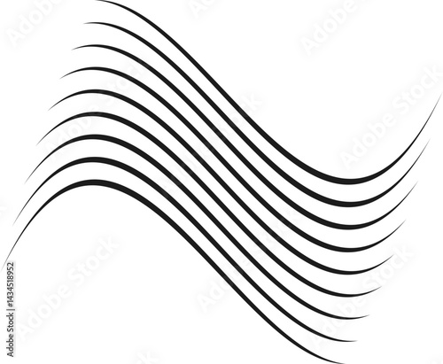 Wavy parallel lines forming undulating patterns with fluid transitions.