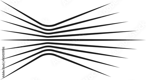 Radiating lines arranged in a curved pattern for a sense of fluid motion.
