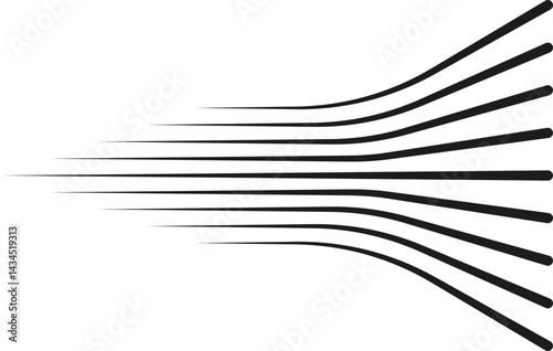 Long parallel lines radiating outward with varying thickness for a dynamic spread.