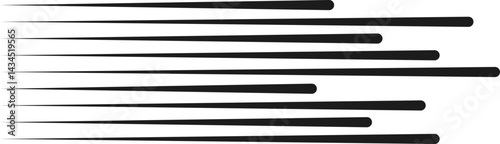 Parallel lines with one straight end and the other featuring irregular edges for contrast.