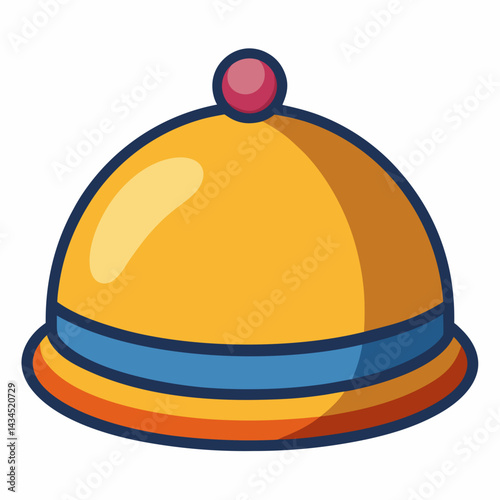 Minimal Cloche Hat Vector on White