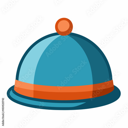 Minimal Cloche Hat Vector on White