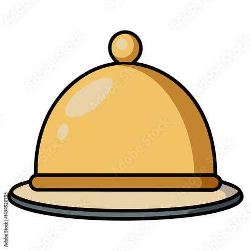 Minimal Cloche Hat Vector on White