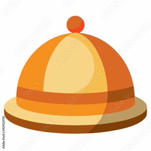 Minimal Cloche Hat Vector on White