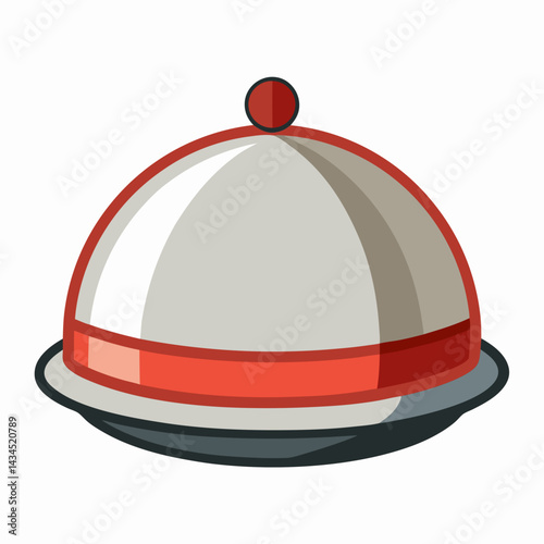 Minimal Cloche Hat Vector on White