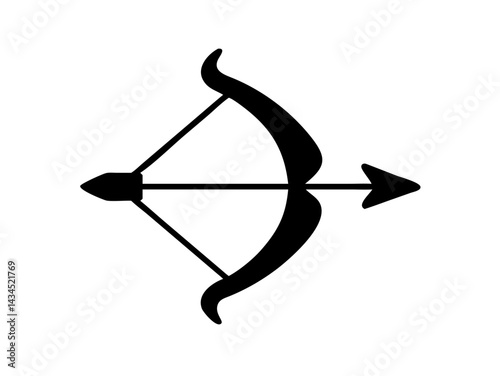 Archery Bow and Arrow Silhouette Icon