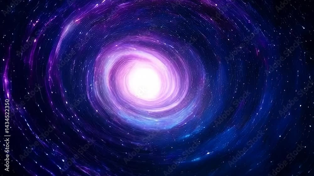 Traveling Through a Galaxy with Swirling Nebula and Stars