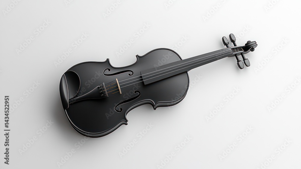 Obraz premium Dark Violin on white stringed music instrument for art, hobby, education, concert