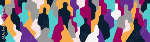 People society modern psychology mental health abstract illustration , multicolored silhouettes vector background
