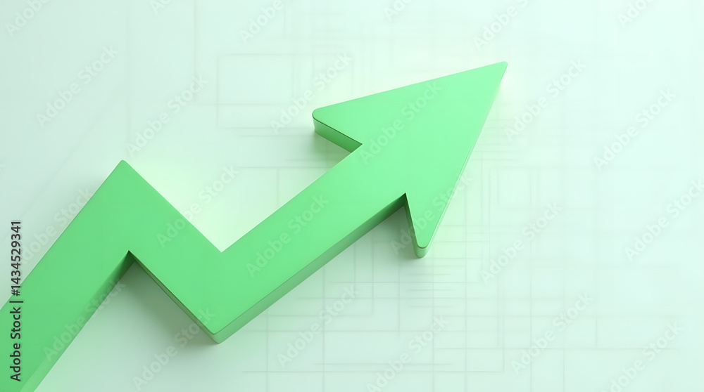 A vibrant green arrow representing upward growth and success in finance or business. A vibrant green arrow representing upward growth and success in finance or business.