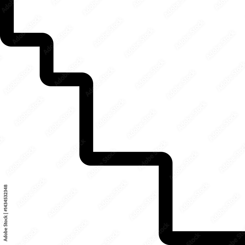 Thick black lines create a diagonal maze with squared wave patterns and rounded corners.