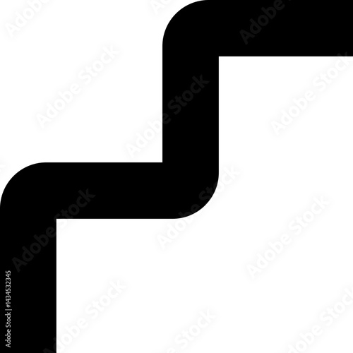 Thick black lines create a geometric maze-like path with squared patterns and rounded corners.
