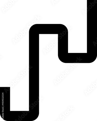Thick black geometric squared waves with rounded corners arranged in a minimal square layout.